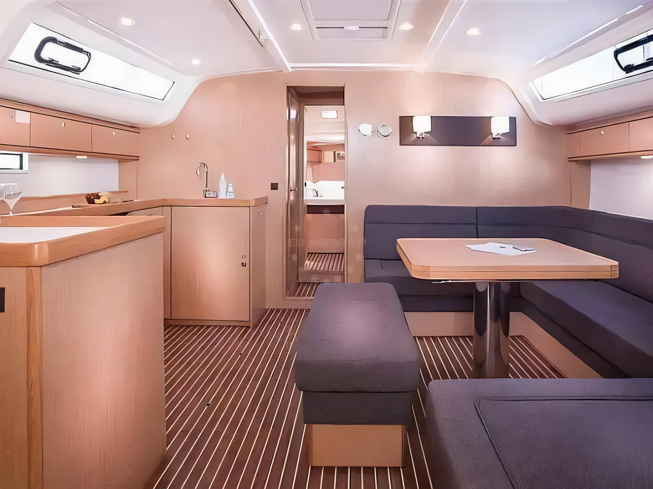 Layout of Bavaria 51 Cruiser sail boat with 5 cabins Croatia yacht charter