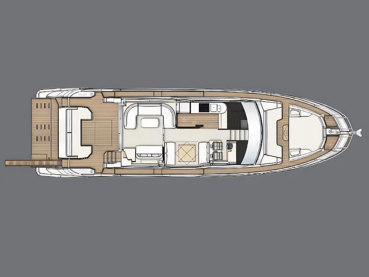 Interior of Azimut 60 motoryacht with 3 cabins Croatia yacht charter