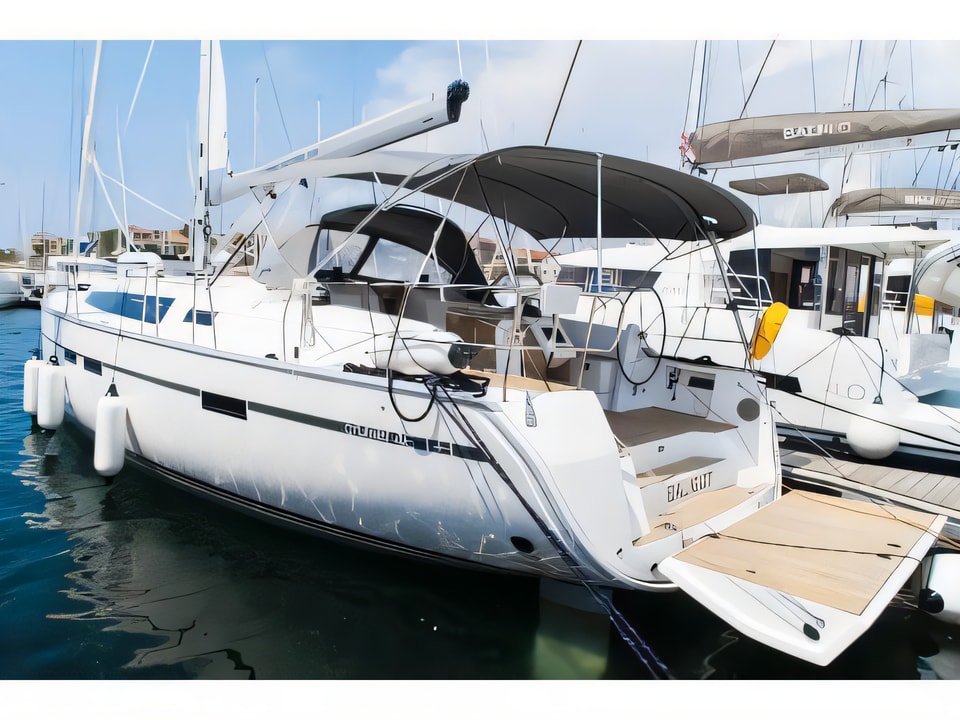 Exterior overview of Bavaria 46 Cruiser sail boat for charter from Sibenik Marina Mandalina in the Sibenik sailing area Croatia
