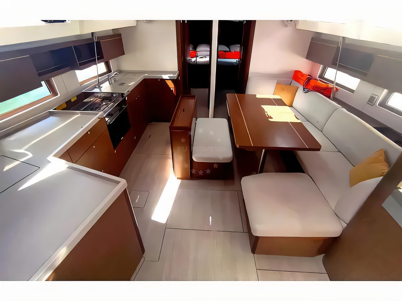 Layout of Oceanis 46.1 - 5 cab sail boat with 5 cabins Croatia yacht charter
