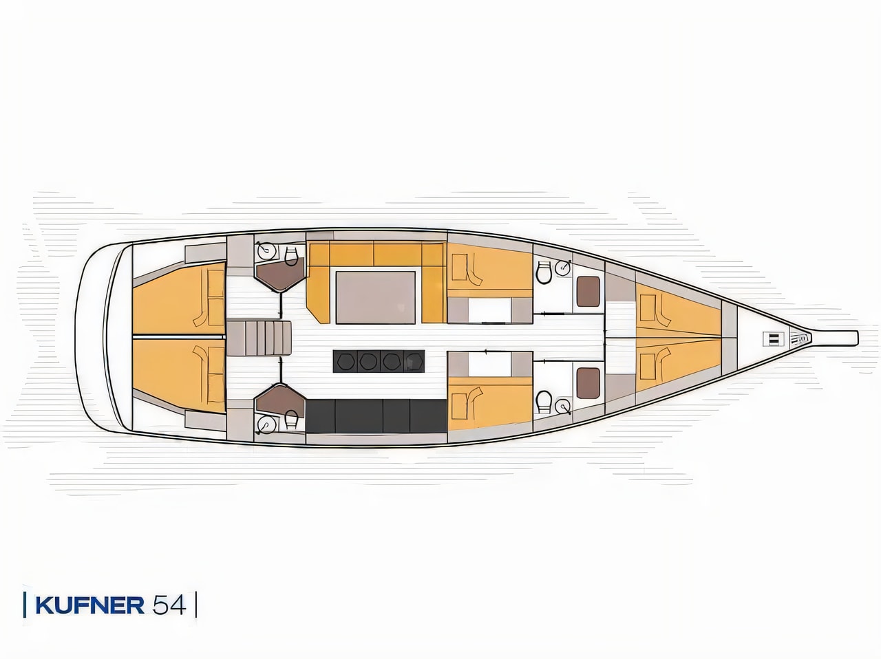 Interior of D&D Kufner 54 Exclusive - 6 cab sail boat with 6 cabins Croatia yacht charter