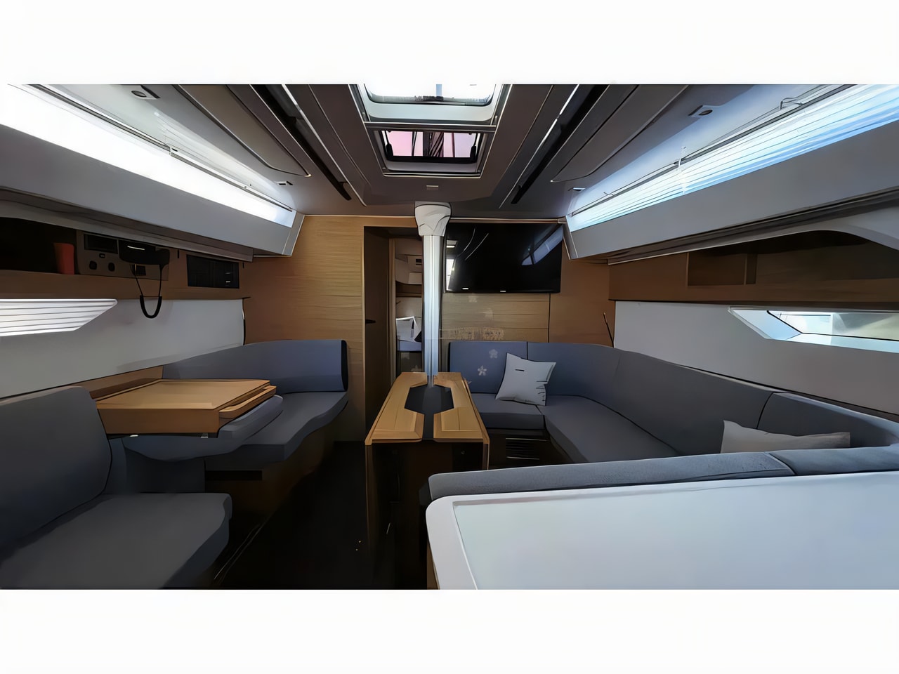 Layout of Elan E6 Performance sail boat with 4 cabins Croatia yacht charter