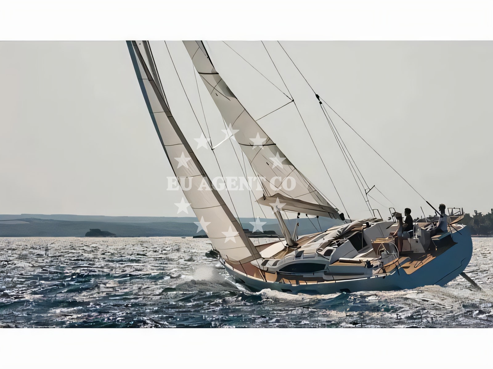 Exterior overview of Elan Impression 50 sail boat for charter from Sukosan Marina Dalmacija in the Kornati sailing area Croatia