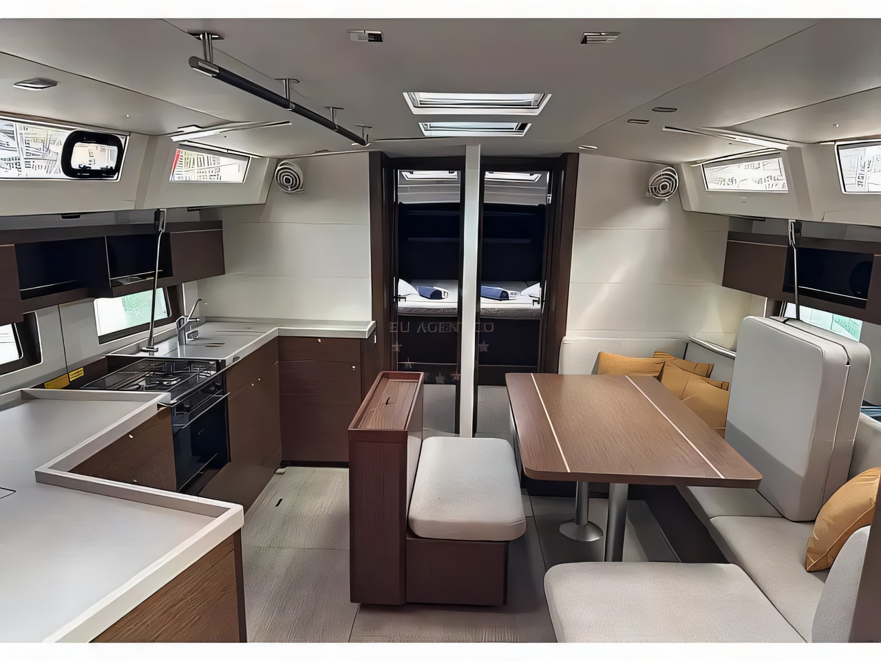 Layout of Oceanis 46.1 - 5 cab sail boat with 5 cabins Croatia yacht charter