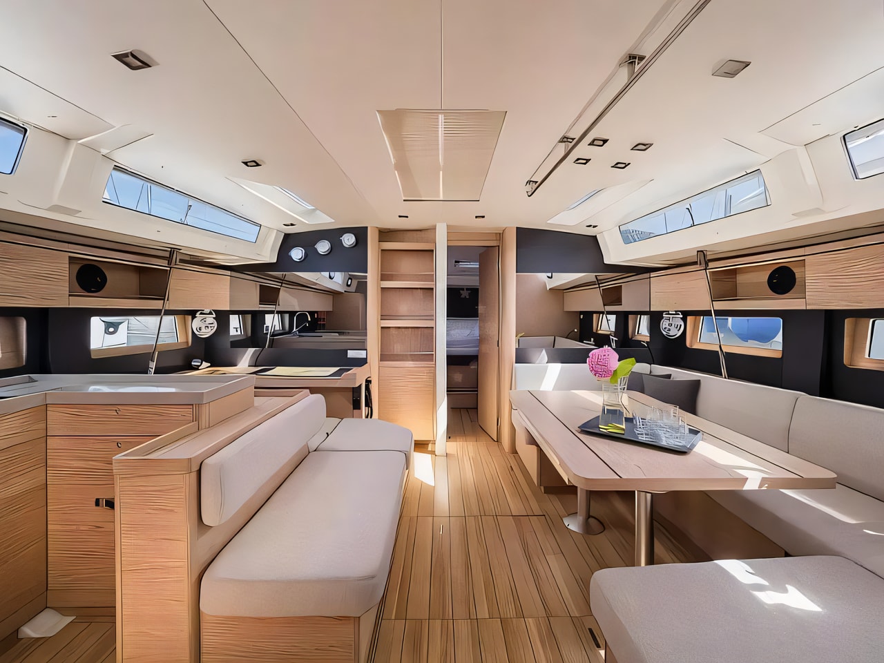 Layout of Oceanis 46.1 sail boat with 5 cabins Croatia yacht charter