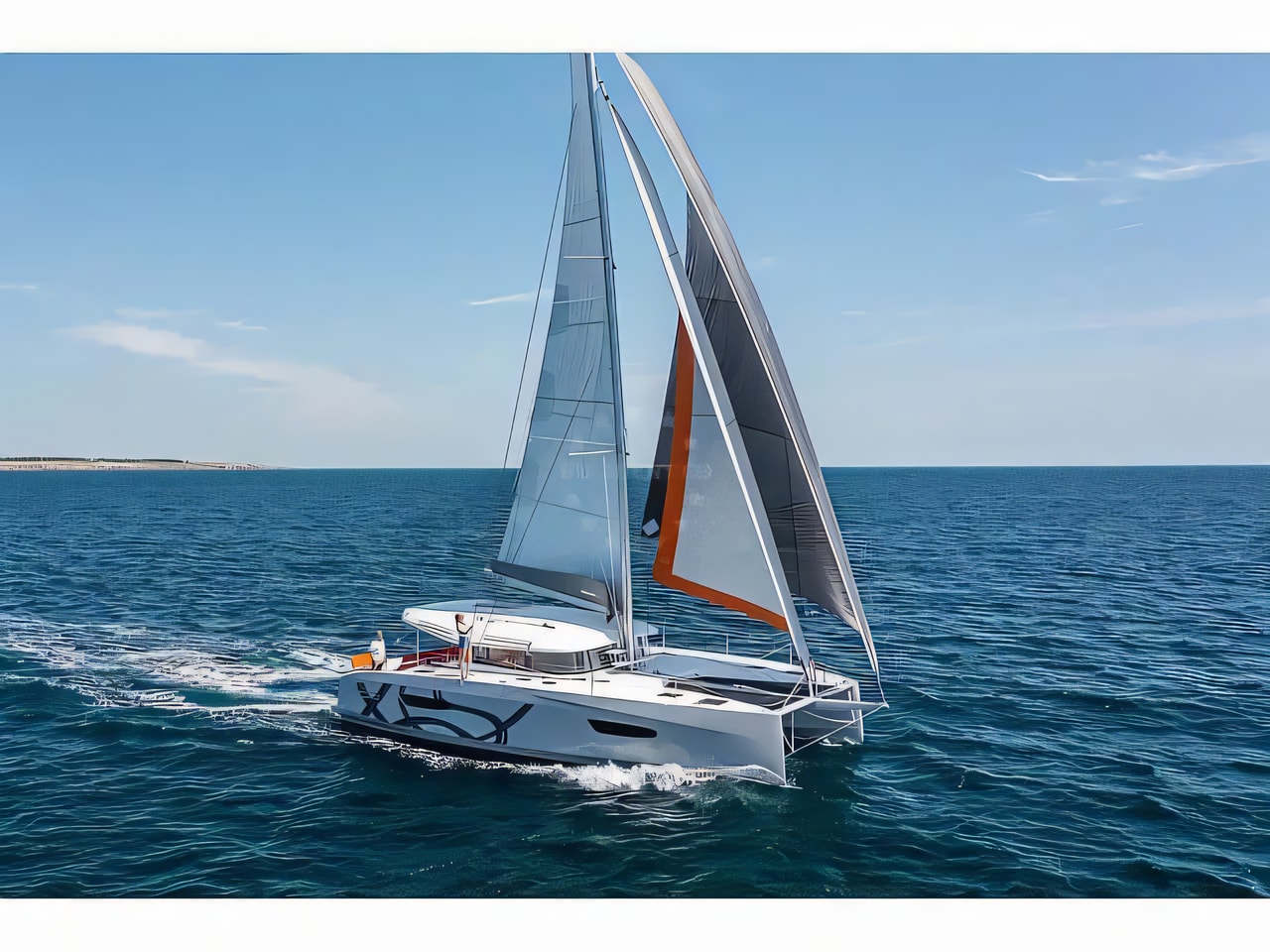Exterior overview of Excess 14 A / C & GEN & WM catamaran for charter from Vodice ACI Marina in the Sibenik sailing area Croatia