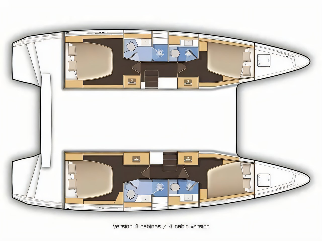 Interior of Lagoon 42 A / C & GEN & WM catamaran with 4 cabins Croatia yacht charter