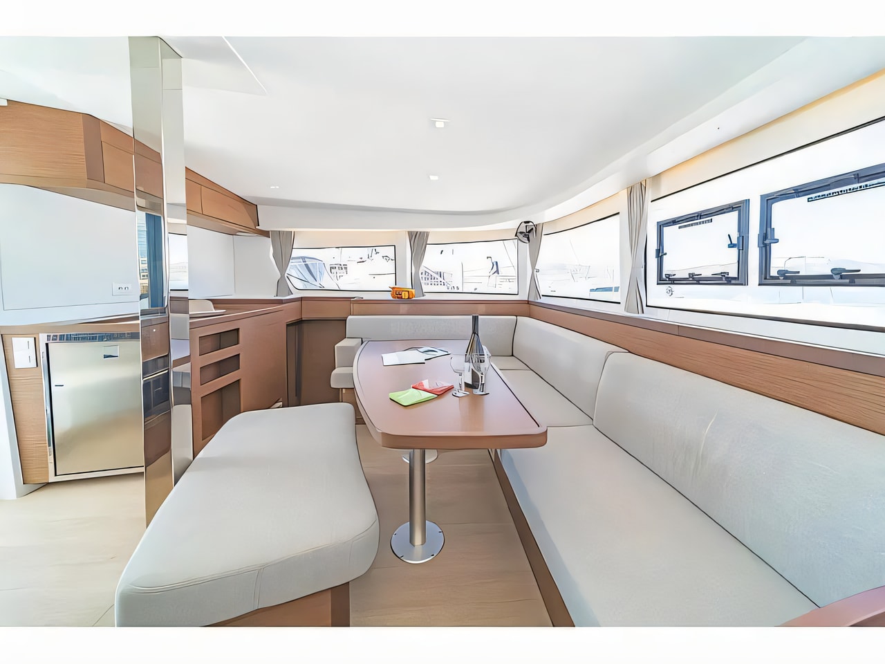 Layout of Lagoon 42 A / C & GEN & WM catamaran with 4 cabins Croatia yacht charter
