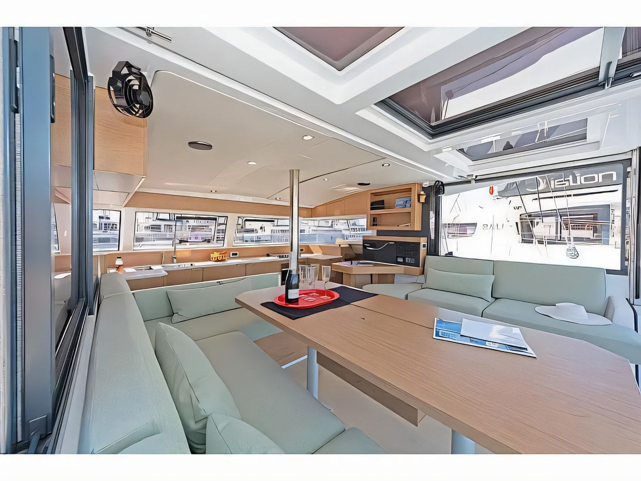 Layout of Bali Catsmart catamaran with 6 cabins Croatia yacht charter