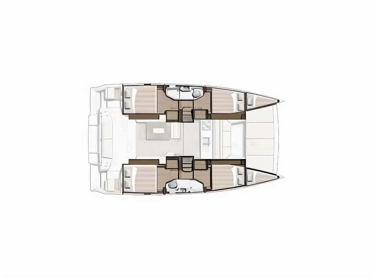 Interior of Bali Catsmart catamaran with 6 cabins Croatia yacht charter