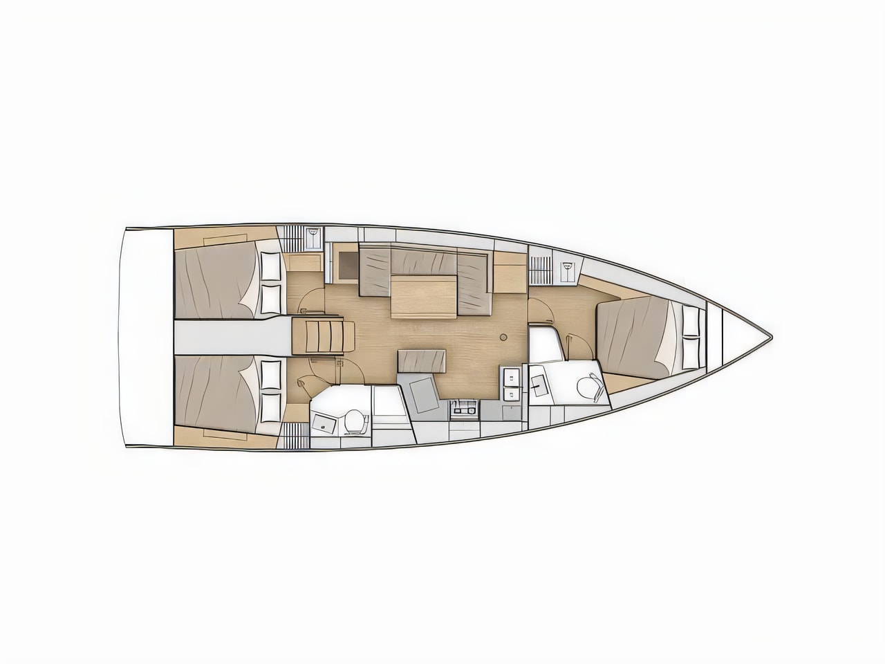 Interior of Oceanis 40.1 sail boat with 3 cabins Croatia yacht charter