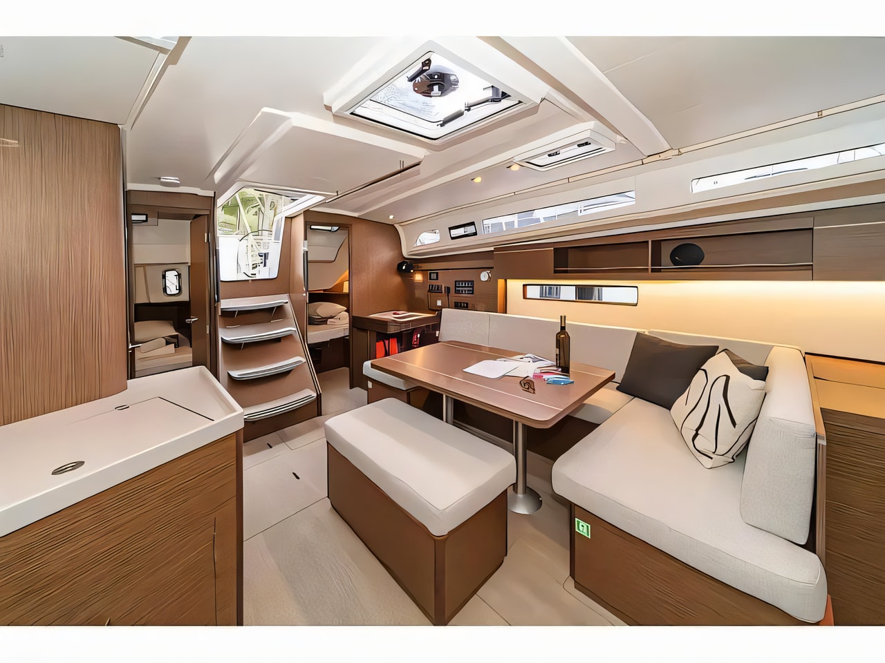 Layout of Oceanis 40.1 sail boat with 3 cabins Croatia yacht charter