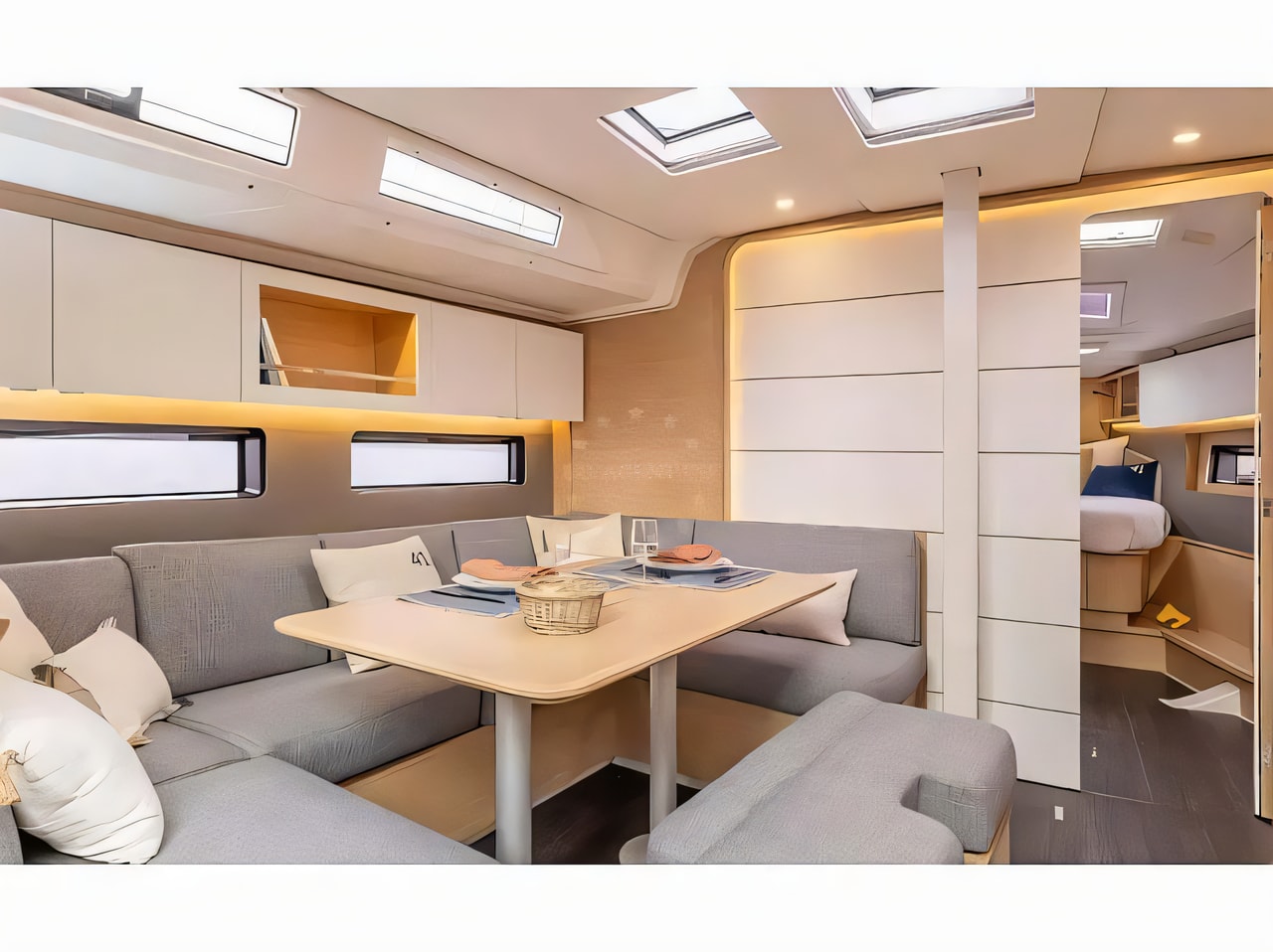 Layout of Dufour 41 sail boat with 3 cabins Croatia yacht charter