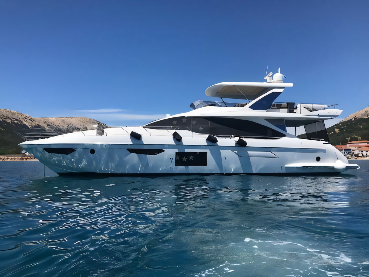 Exterior overview of Azimut 72 Fly motoryacht for charter from Adriatic Croatia