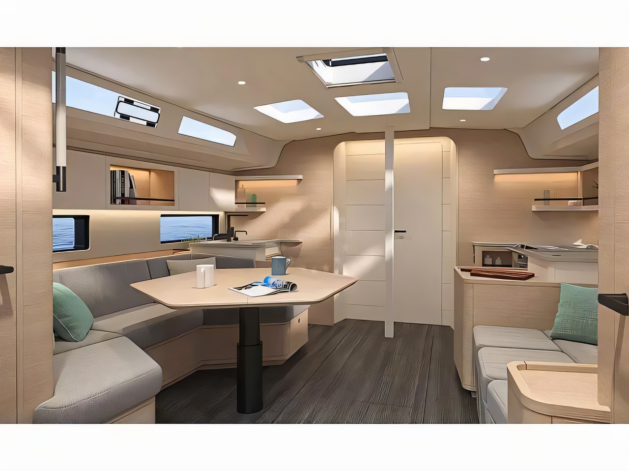 Layout of Dufour 44 sail boat with 3 cabins Croatia yacht charter