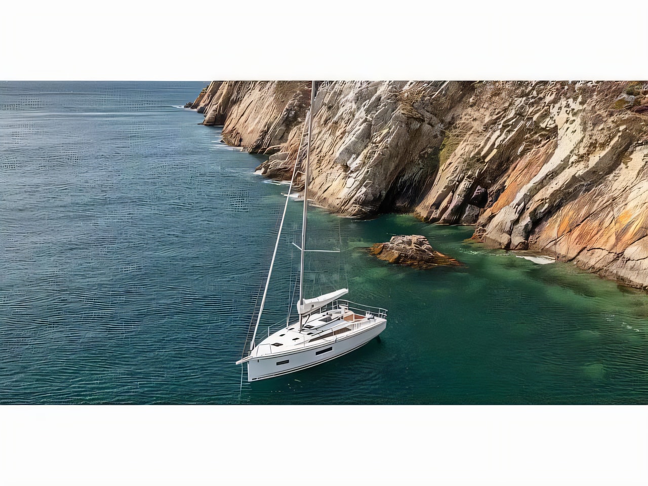 Exterior overview of Oceanis 37.1 sail boat for charter from Vodice ACI Marina in the Sibenik sailing area Croatia