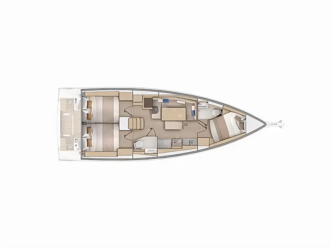 Interior of Oceanis 37.1 sail boat with 3 cabins Croatia yacht charter