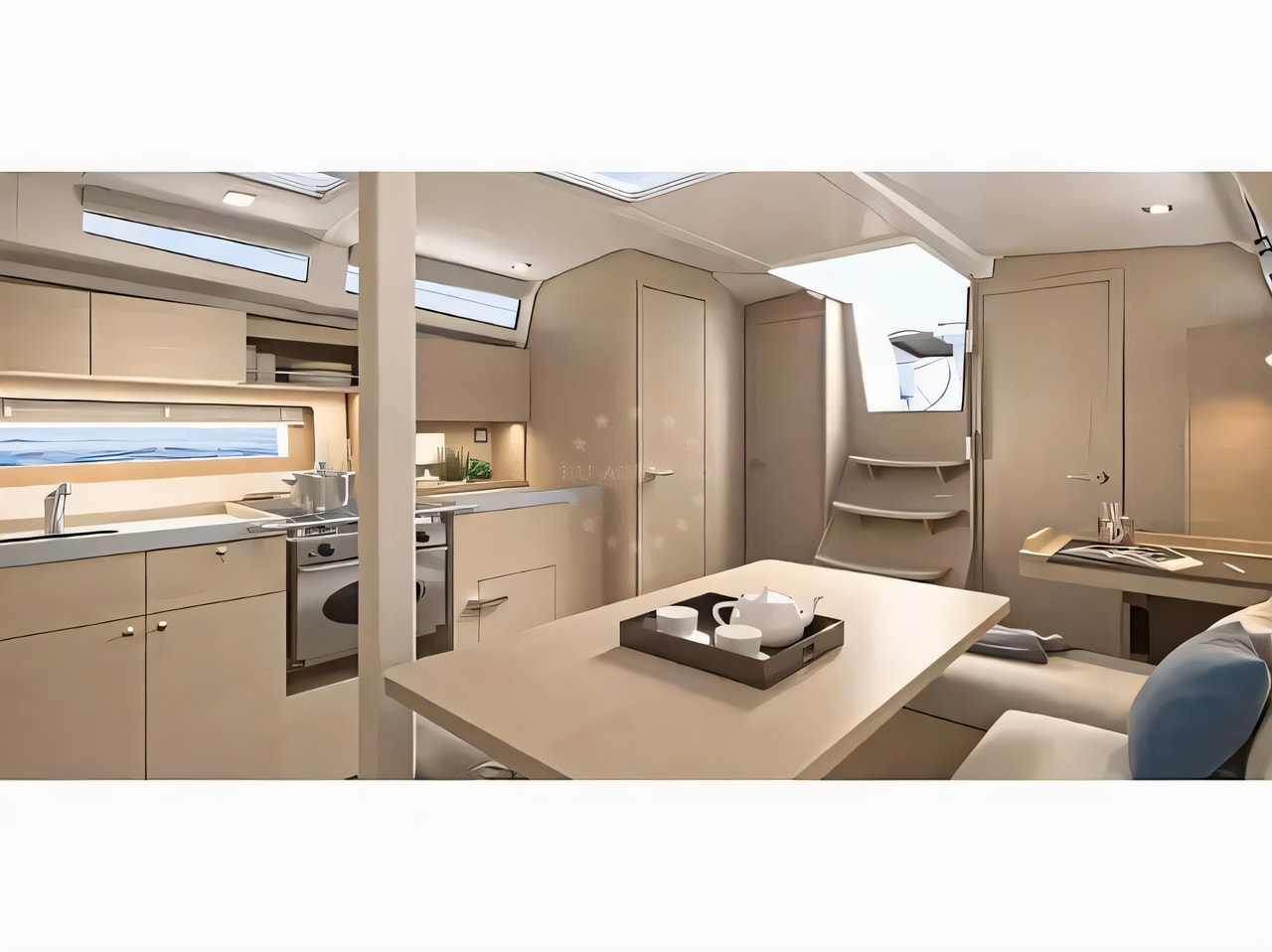 Layout of Oceanis 37.1 sail boat with 3 cabins Croatia yacht charter