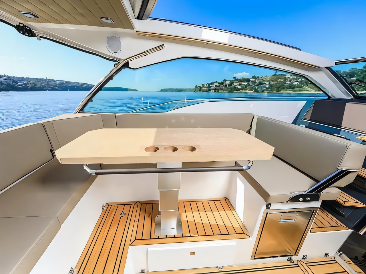 Layout of Flipper 900 ST motor boat with 2 cabins Croatia yacht charter