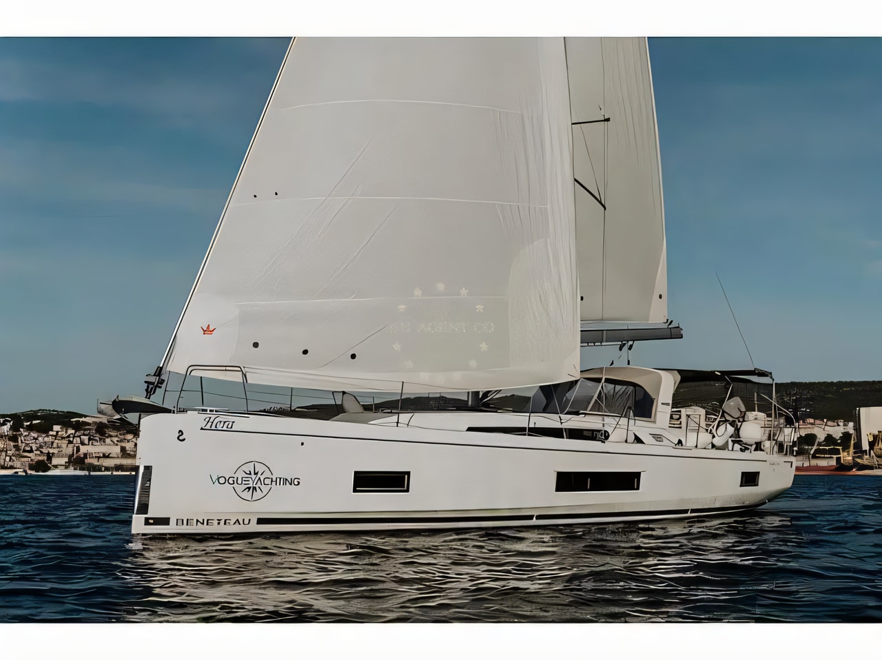 Exterior overview of Oceanis 46.1 sail boat for charter from Sibenik Marina Mandalina in the Sibenik sailing area Croatia