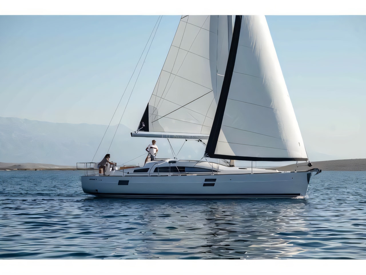 Exterior overview of Elan Impression 40.1 sail boat for charter from Pirovac Marina in the Kornati sailing area Croatia