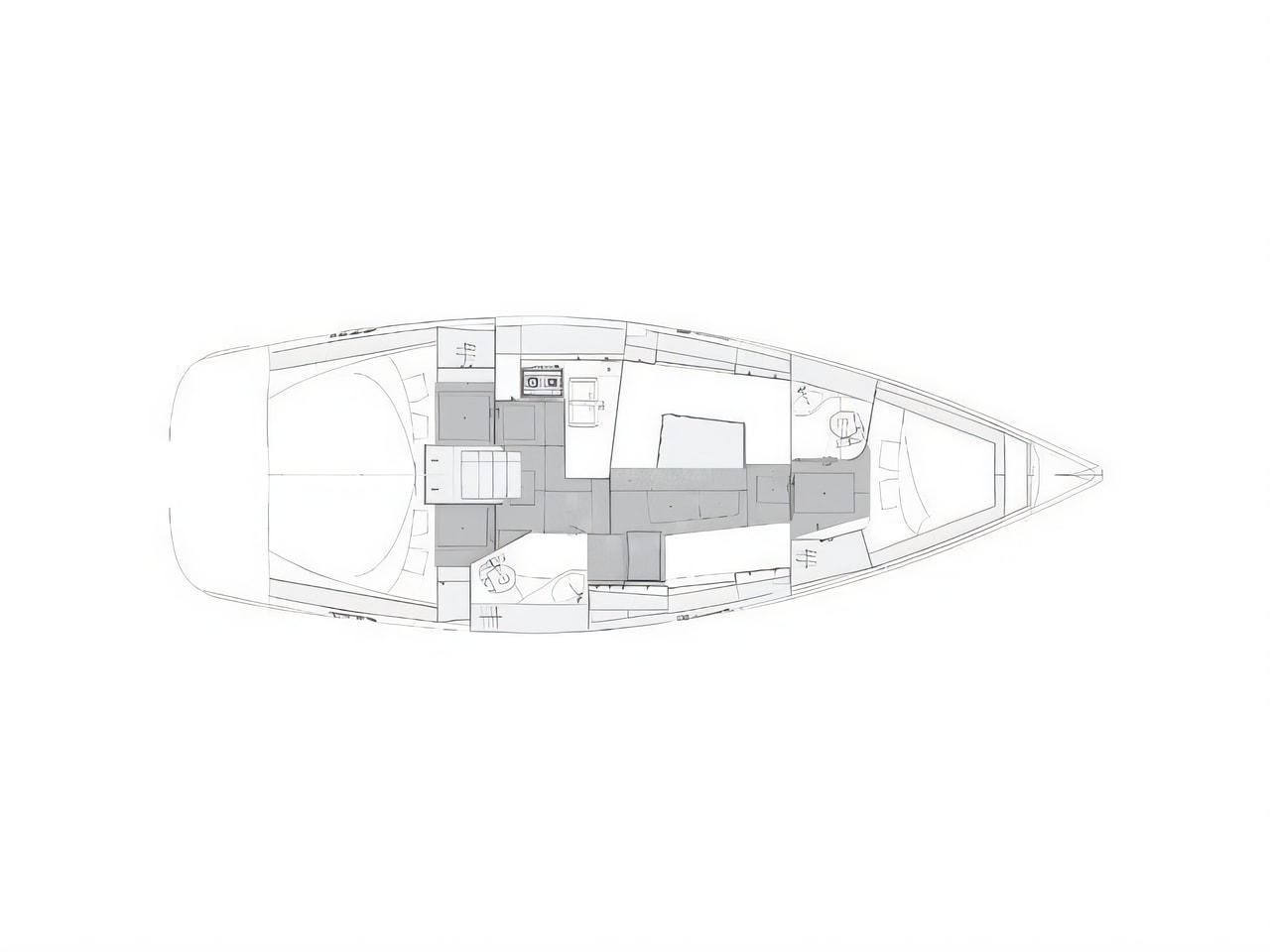 Interior of Elan Impression 40.1 sail boat with 3 cabins Croatia yacht charter