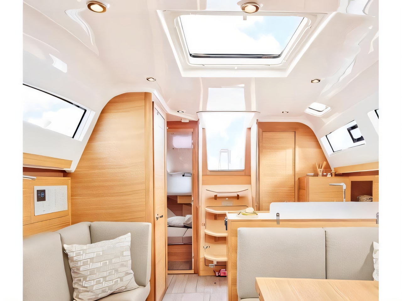 Layout of Elan Impression 40.1 sail boat with 3 cabins Croatia yacht charter