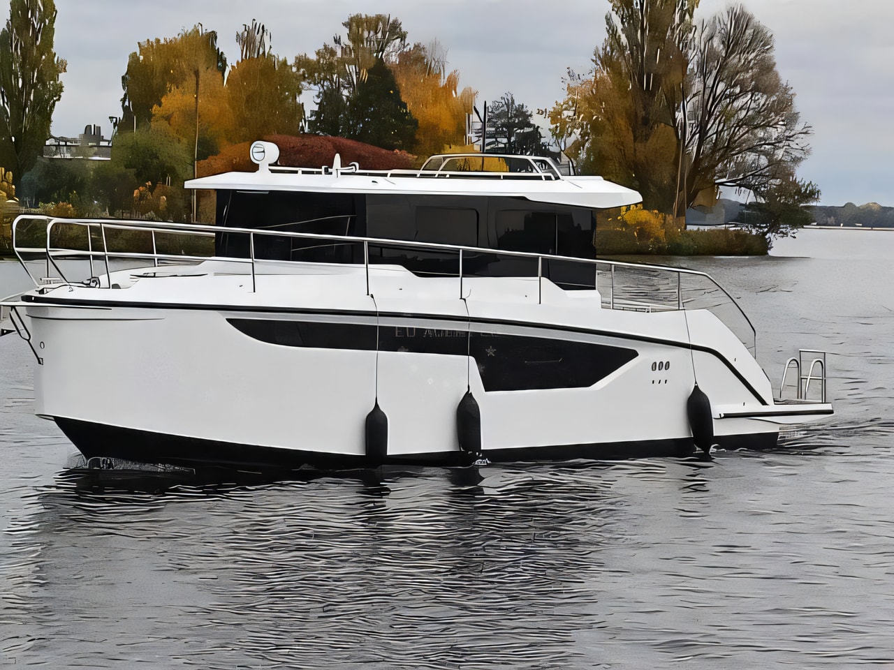 Exterior overview of Nikhen 36 motor boat for charter from Seget Donji Marina Baotic in the Split sailing area Croatia
