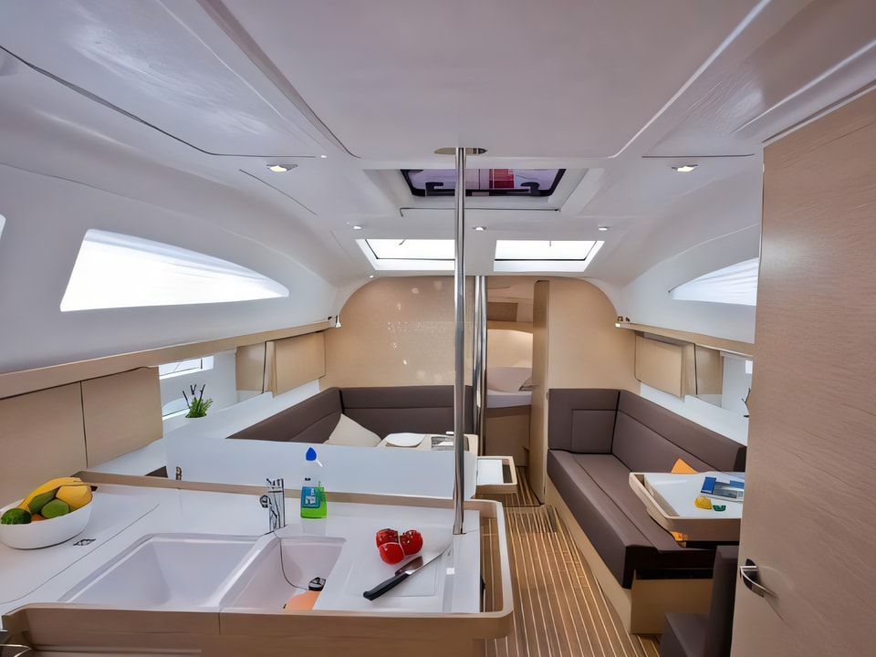 Interior of Elan 40 Impression sail boat with 3 cabins Croatia yacht charter