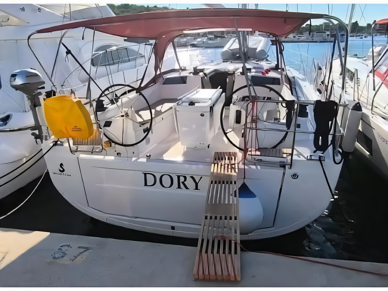 Exterior overview of Oceanis 40.1 - 4D cab sail boat for charter from Pomer ACI Marina in the Istria / Kvarner sailing area Croatia