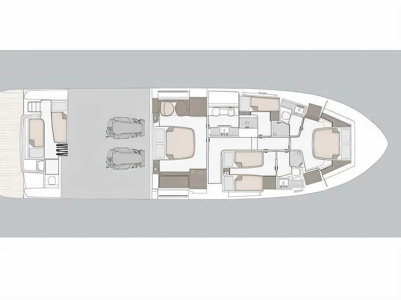 Interior of Magellano 66 motoryacht with 3 cabins Croatia yacht charter