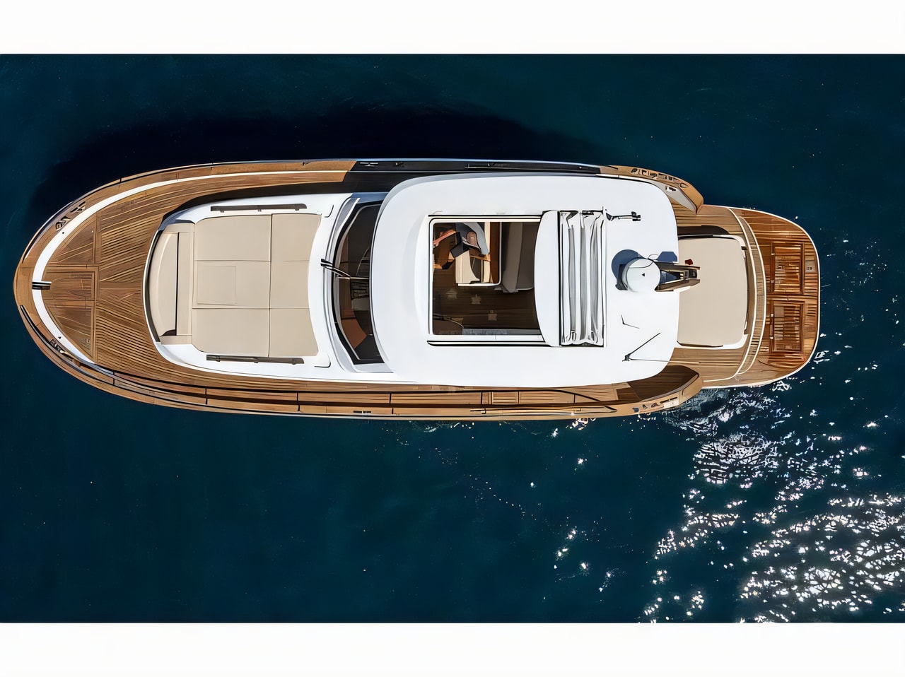 Interior of Libeccio 13.5 motor boat with 3 cabins Croatia yacht charter
