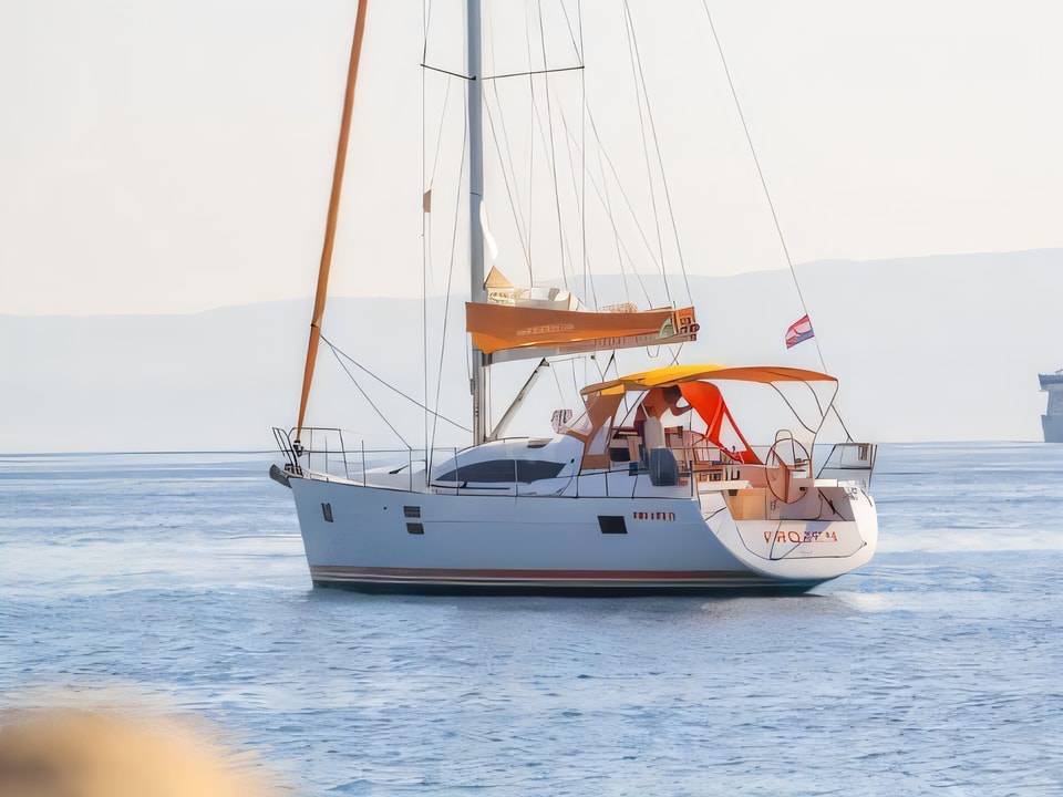 Exterior overview of Elan 45 Impression sail boat for charter from Split ACI Marina in the Split sailing area Croatia