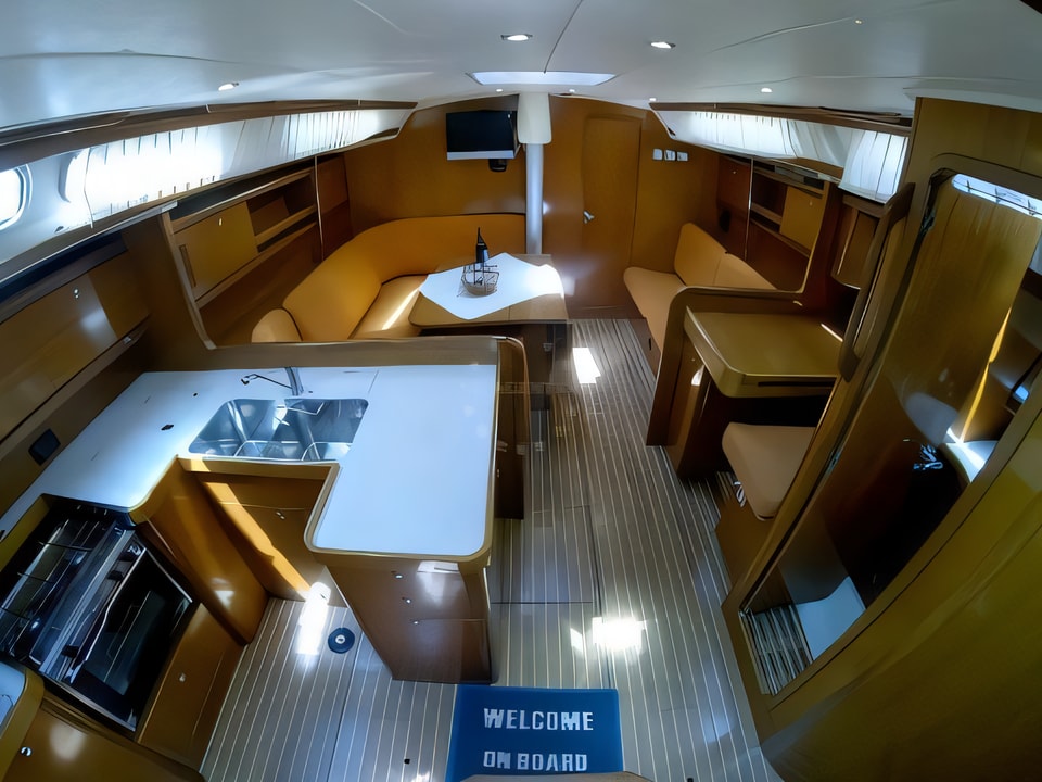Interior of Grand Soleil 45 sail boat with 3 cabins Croatia yacht charter