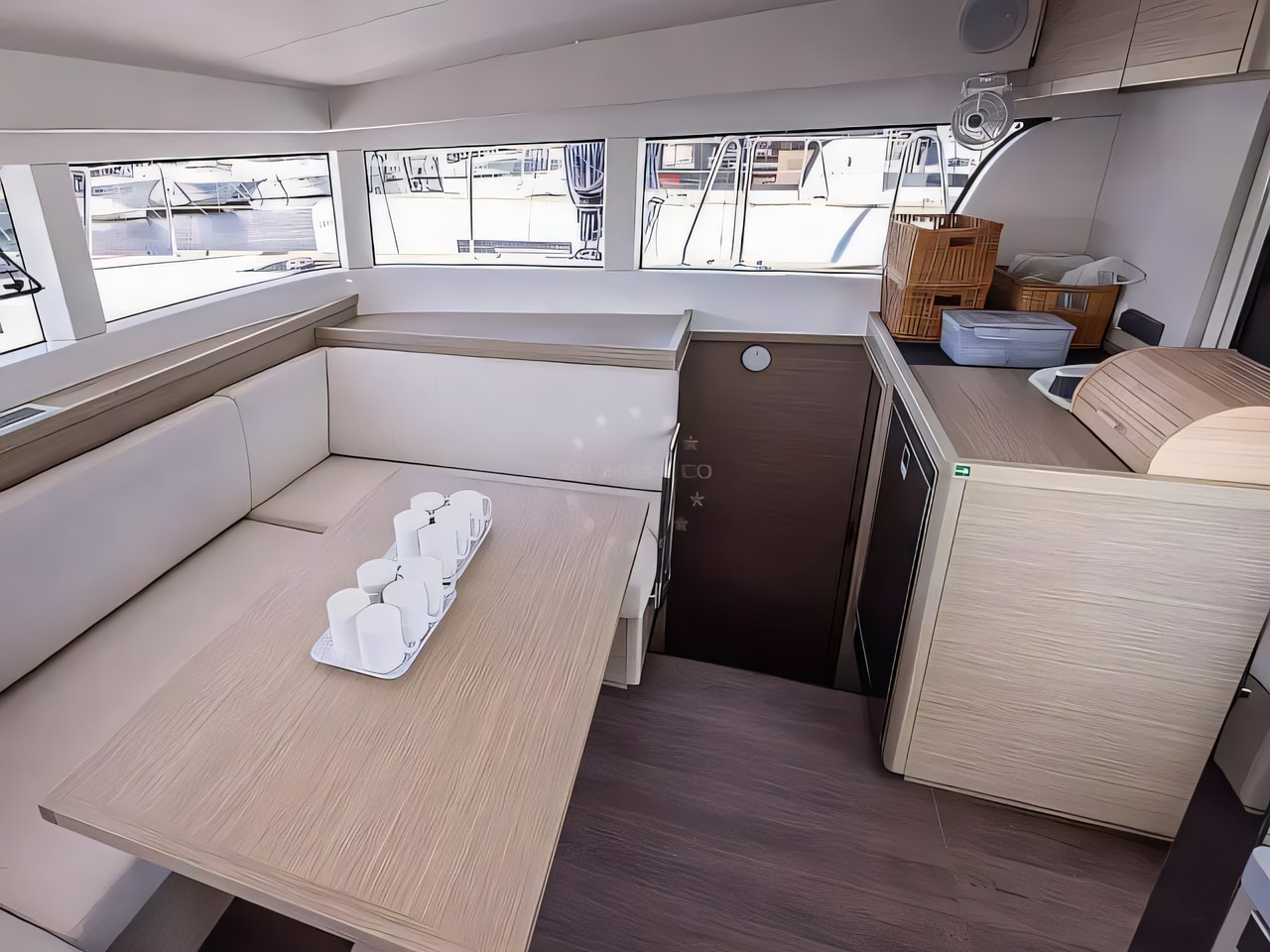 Layout of Lagoon 40 catamaran with 4 cabins Croatia yacht charter
