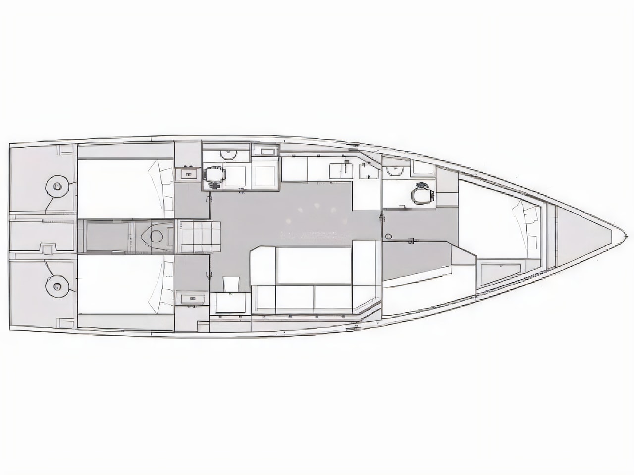 Interior of Elan Impression 43 - NEW MODEL 2023. sail boat with 4 cabins Croatia yacht charter