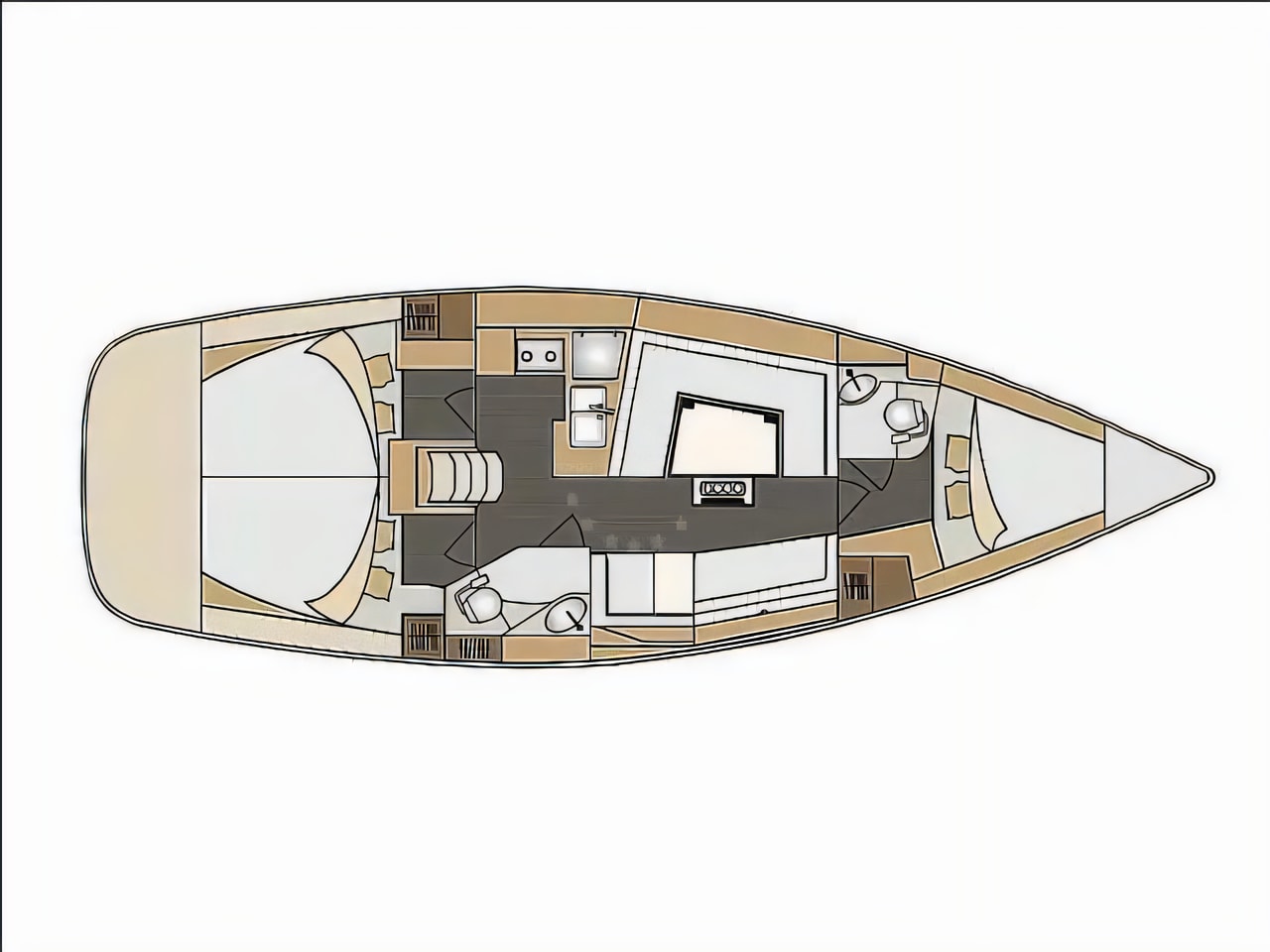 Interior of Elan 40 Impression sail boat with 3 cabins Croatia yacht charter