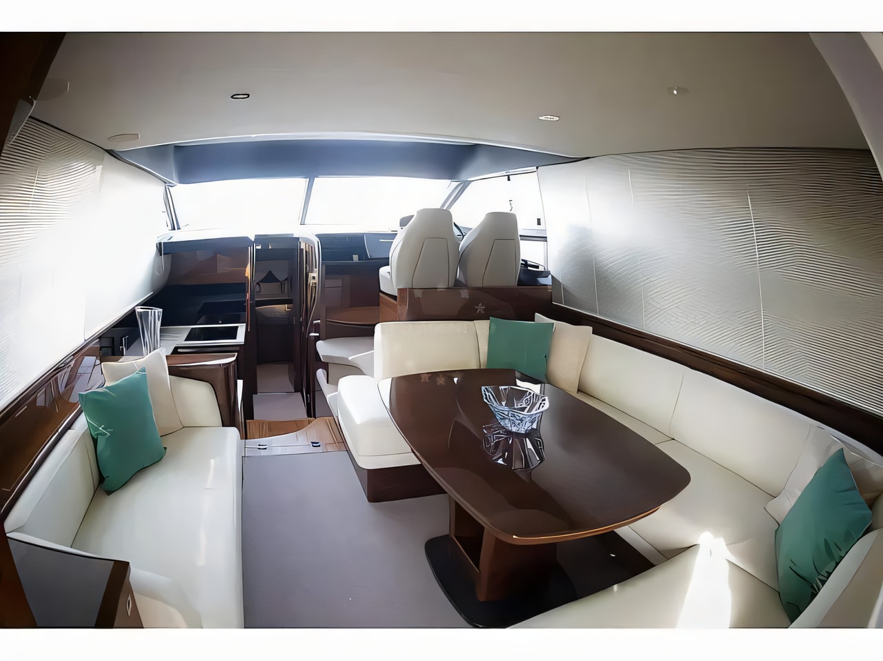 Layout of Princess F43 motor boat with 2 cabins Croatia yacht charter