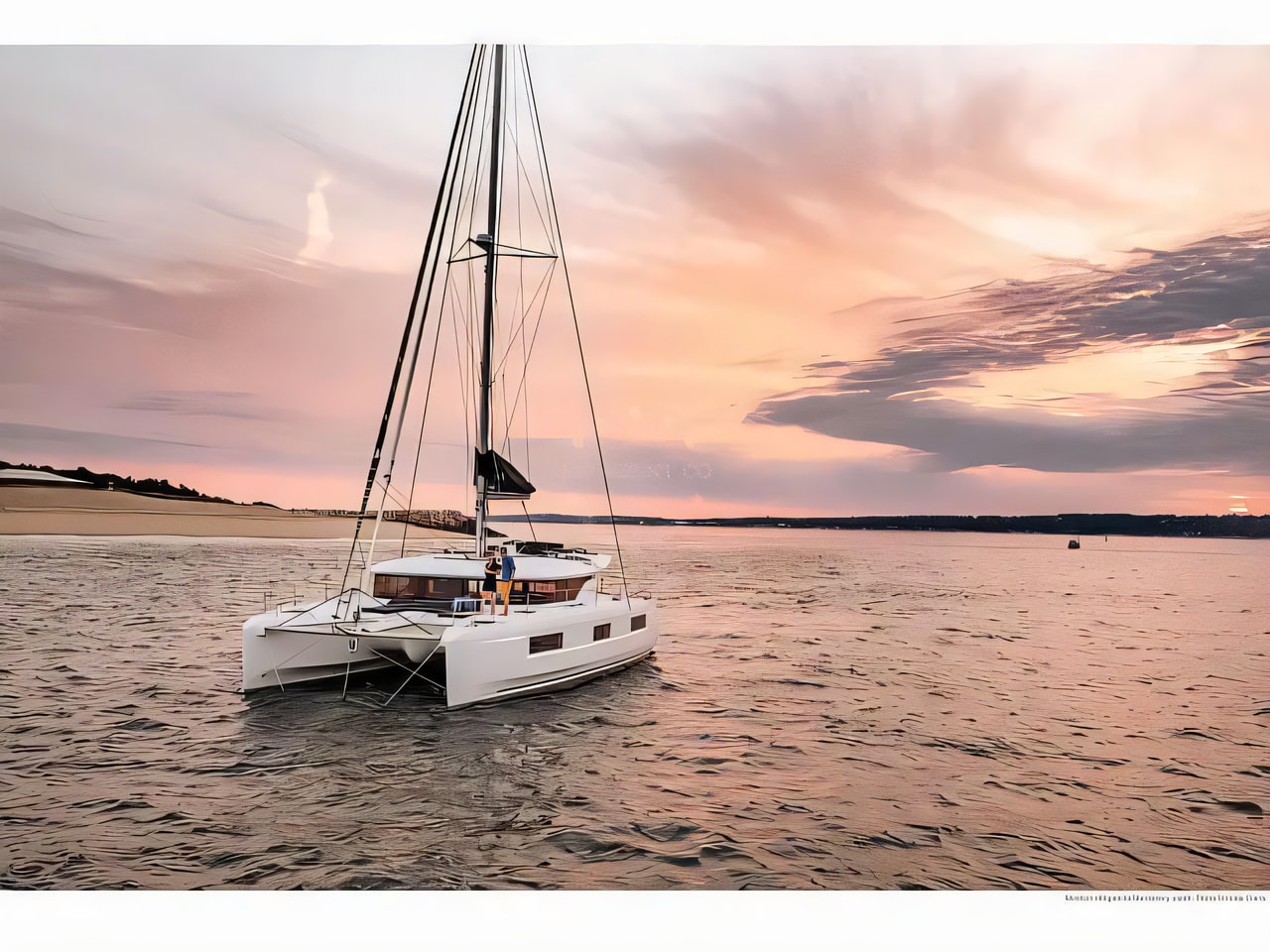 Exterior overview of Lagoon 46 catamaran for charter from SCT Marina Trogir in the Split sailing area Croatia