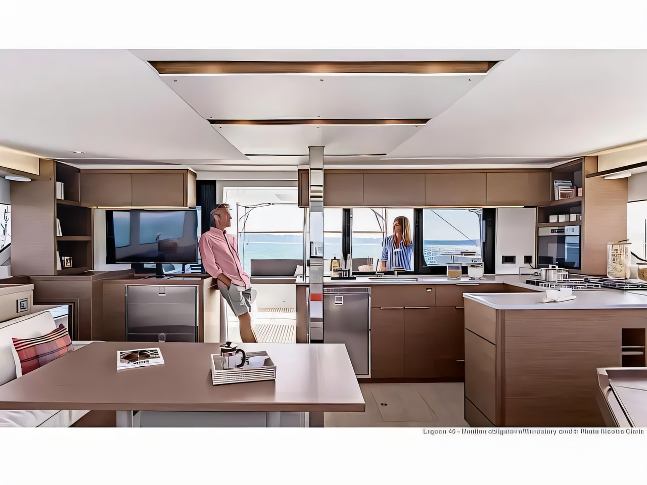 Layout of Lagoon 46 catamaran with 6 cabins Croatia yacht charter