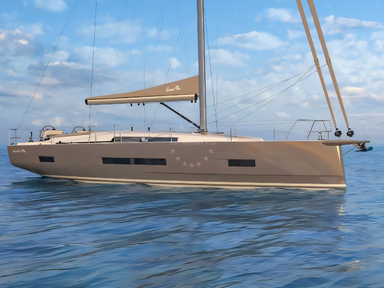 Exterior overview of Hanse 460 sail boat for charter from Biograd Kornati in the Zadar sailing area Croatia