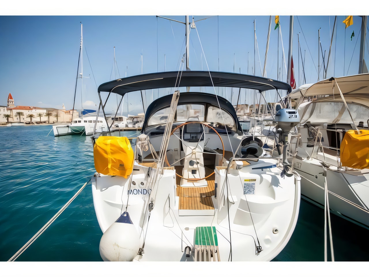 Exterior overview of Bavaria 37 Cruiser sail boat for charter from Adriatic Croatia