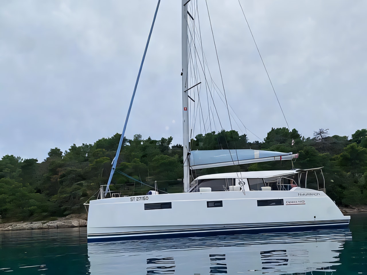 Exterior overview of Nautitech 40 Open catamaran for charter from Primosten Marina Kremik in the Kornati sailing area Croatia