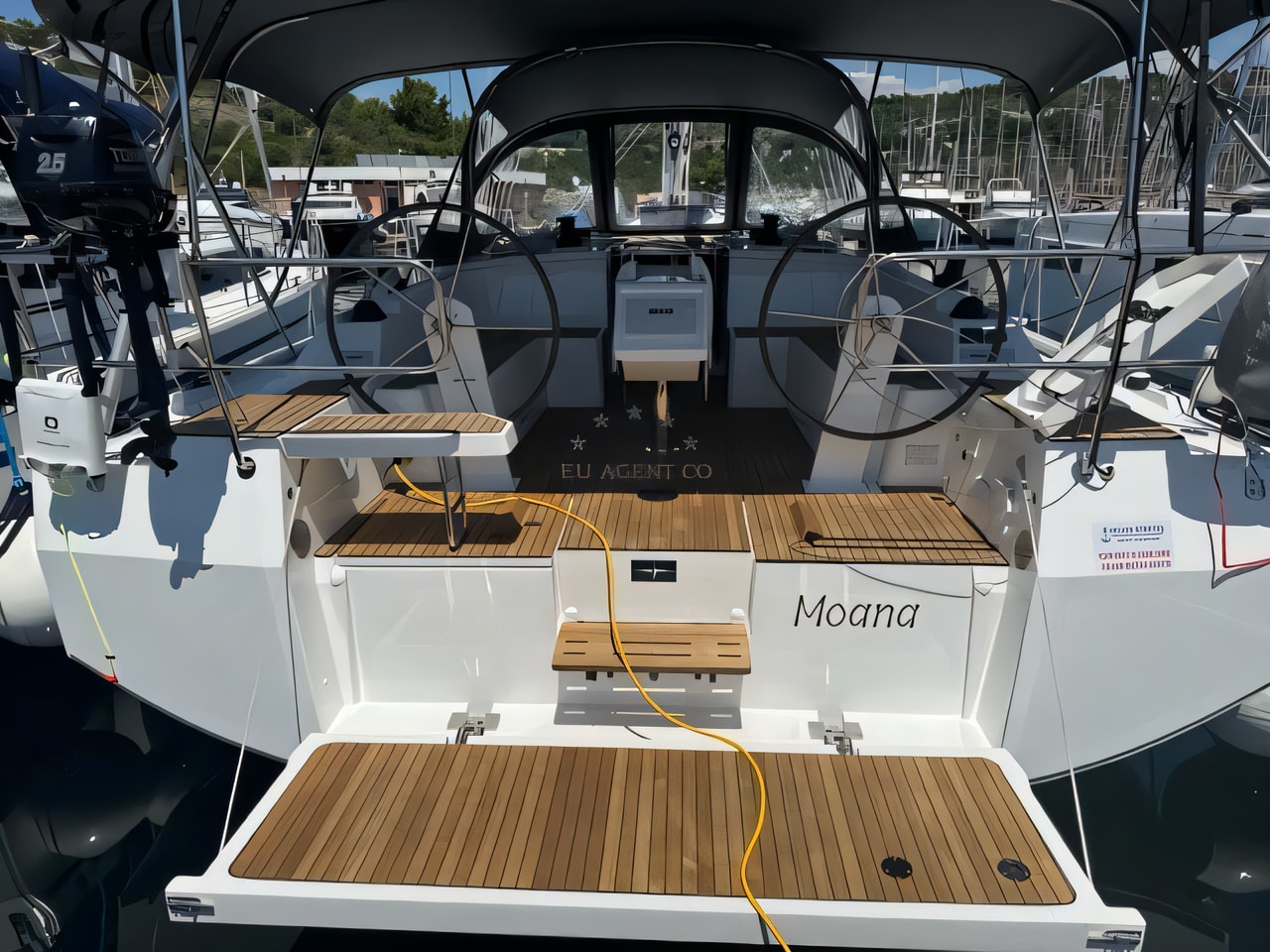 Exterior overview of Bavaria C42 sail boat for charter from Primosten Marina Kremik in the Kornati sailing area Croatia