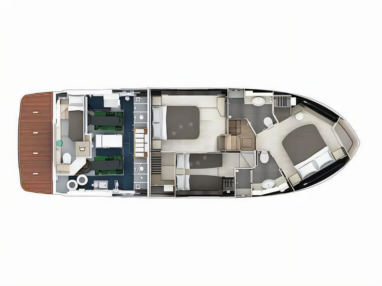 Interior of Absolute 48 motor boat with 4 cabins Croatia yacht charter