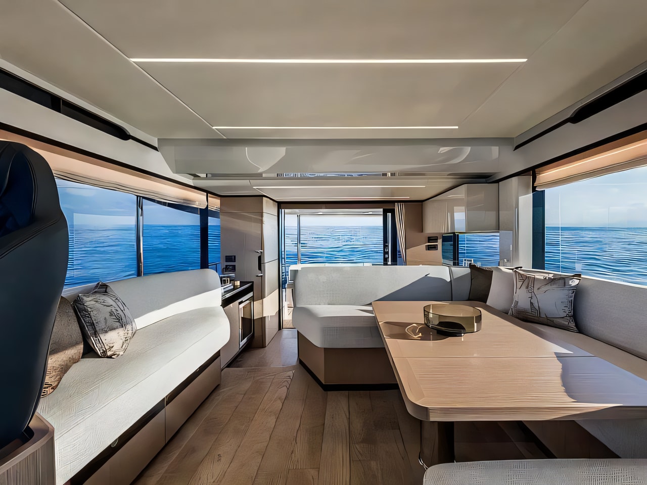 Layout of Absolute 48 motor boat with 4 cabins Croatia yacht charter