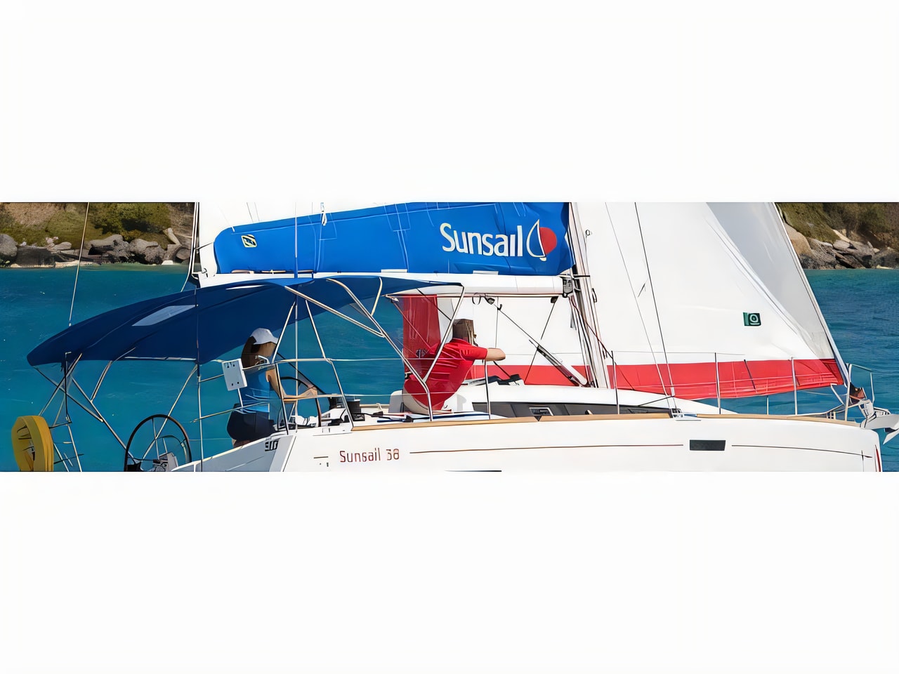 Exterior overview of Sunsail 38 sail boat for charter from Mali Losinj in the Istria / Kvarner sailing area Croatia