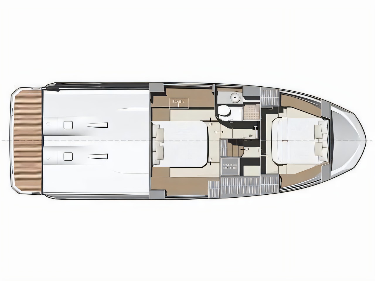 Interior of Prestige 420 S motor boat with 3 cabins Croatia yacht charter