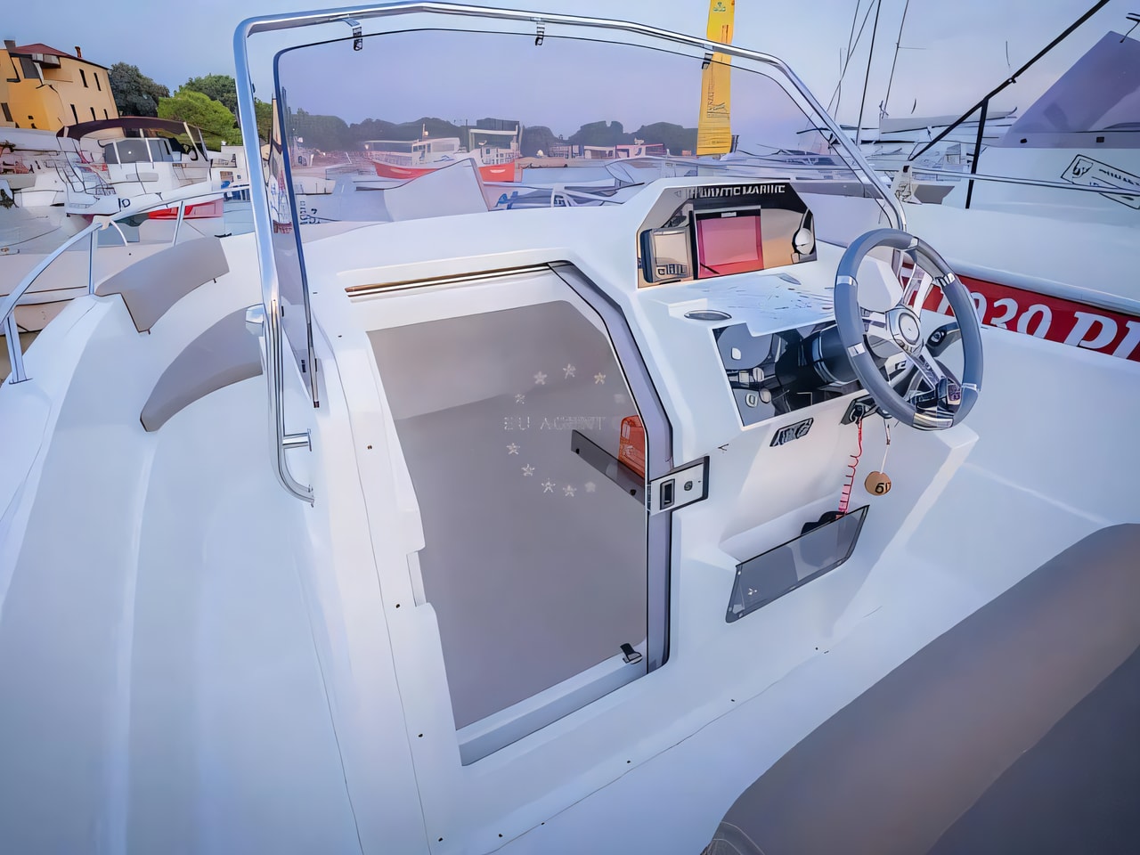 Layout of Atlantic Marine 670 motor boat with 1 cabins Croatia yacht charter