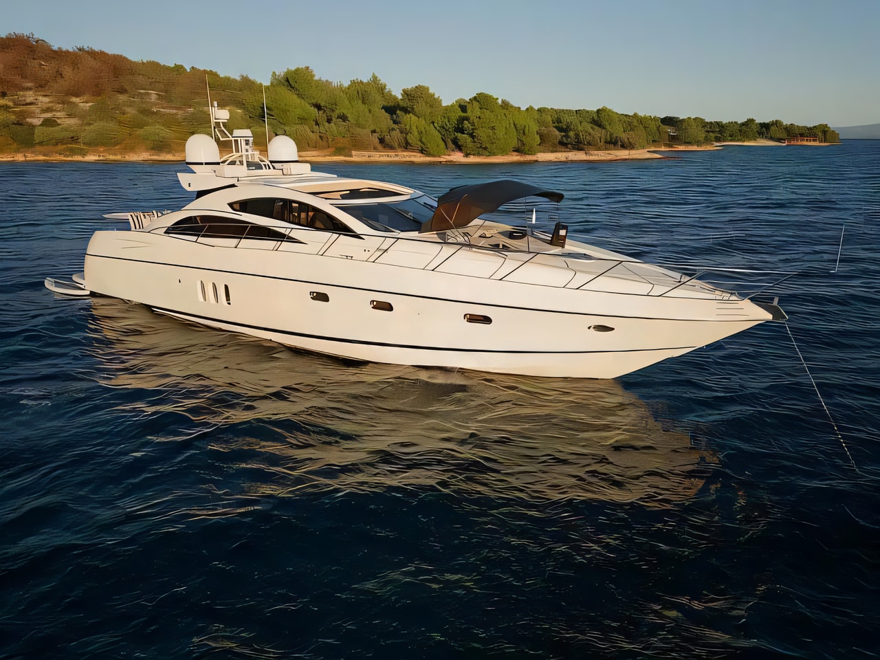 Exterior overview of Predator 72 motoryacht for charter from Podstrana Marina Lav in the Split sailing area Croatia